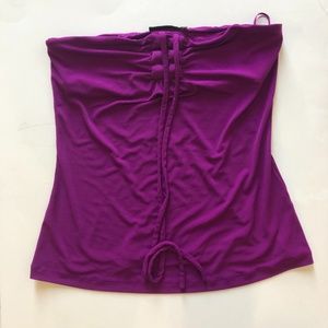 The Limited Purple tube blouse With ribbon string